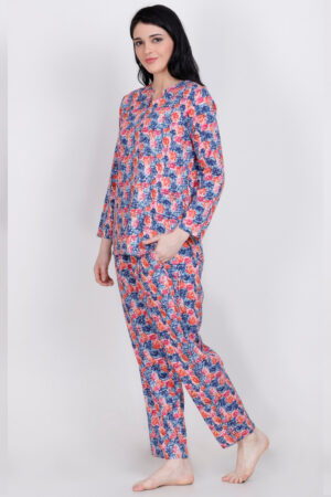 Cotton Floral Printed Top & Pyjama Set