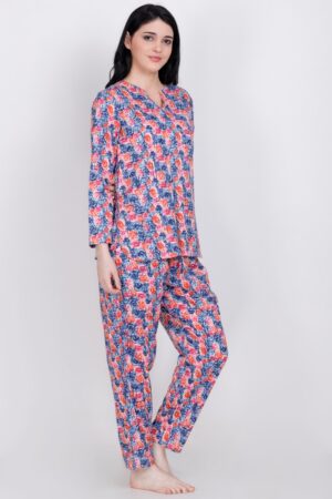 Cotton Floral Printed Top & Pyjama Set